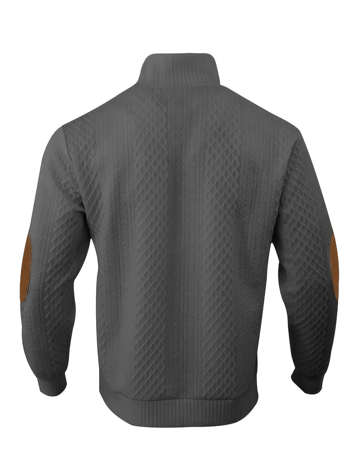 Ronan | Staande Kraag Knop Henley Trui