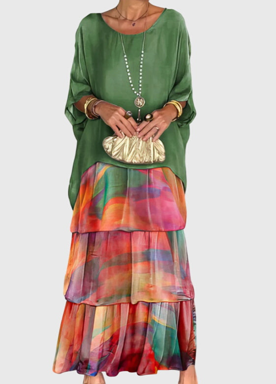 Elizabeth | Dames Boho Gelaagde Maxi Shorts Jurk