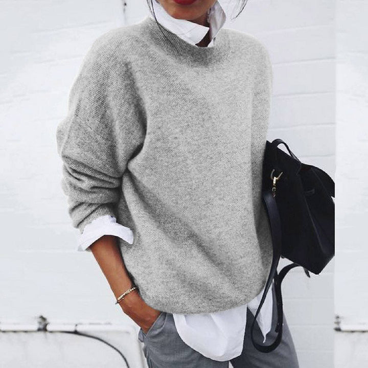 Dames Oversized Zachte Brei Crew Neck Trui