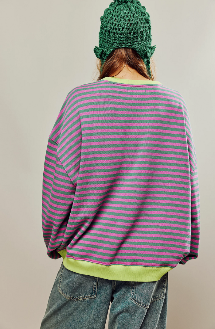 Stijlvolle Gestreepte Oversized Trui voor Vrouwen