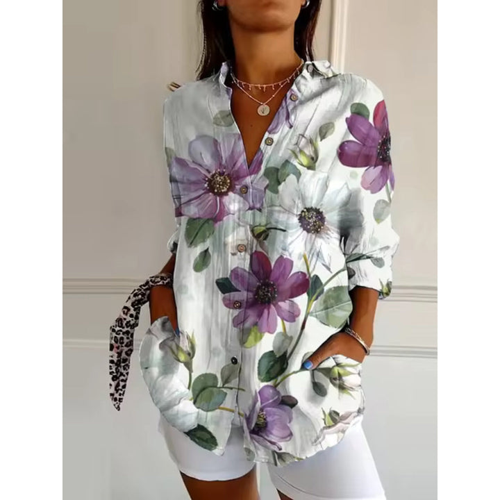 Bloemen Blouse met Knopen voor Dames