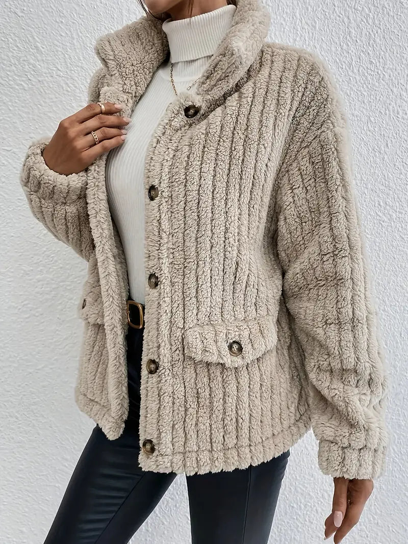 Nova | Dubbelzijdige Fluwelen Knopen Cardigan