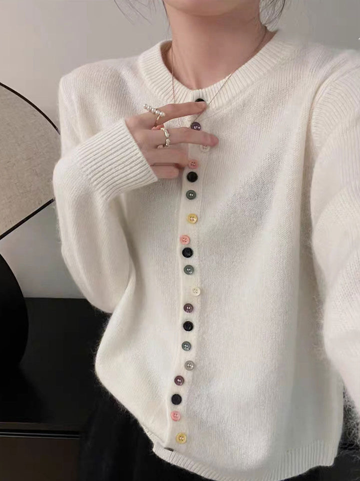 Aaliyah | Elegante Knopen Gebreide Cardigan