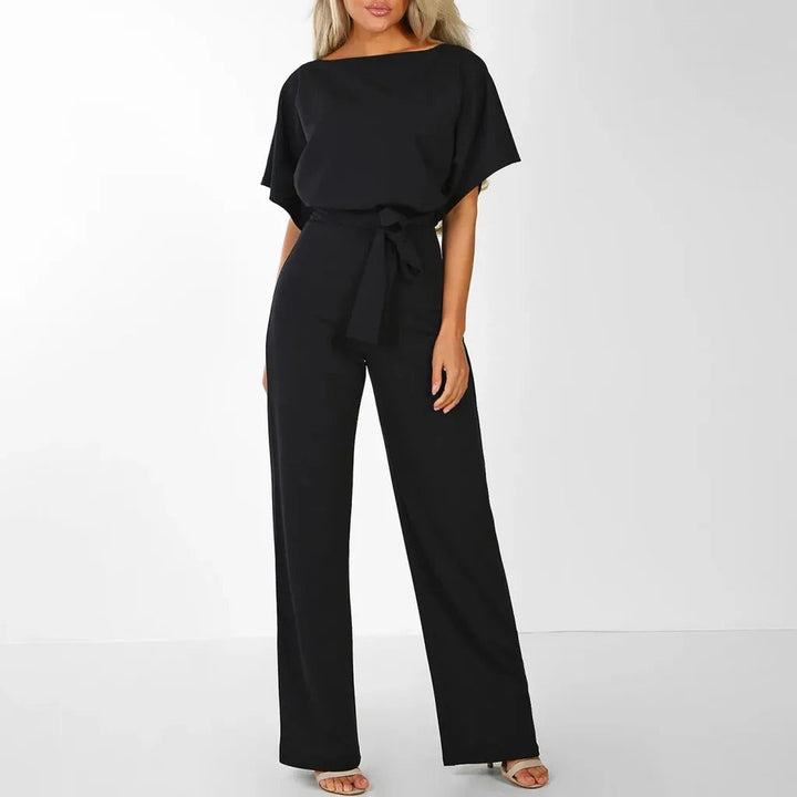 Jumpsuit met Ruche Mouwen en Riem voor Dames