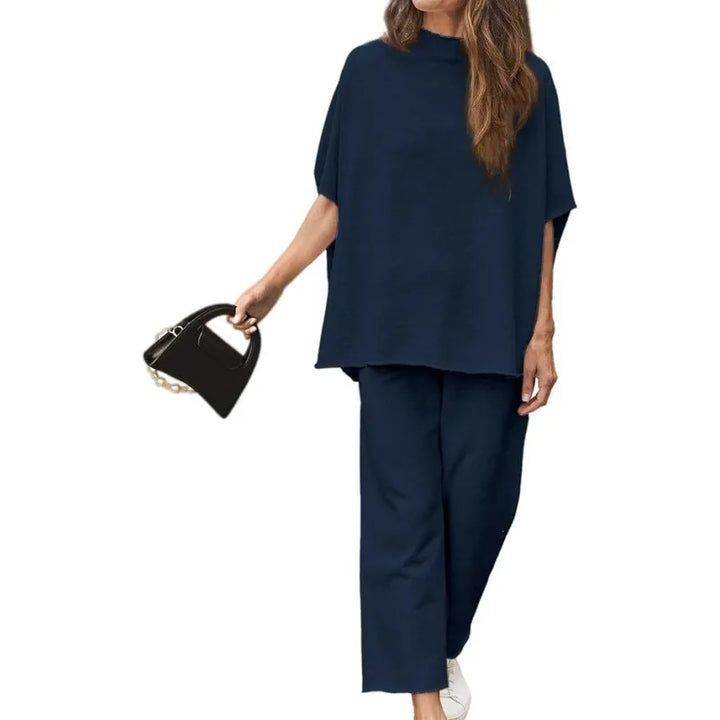 Lisa | Dames broekenset met opstaande hals en culotte