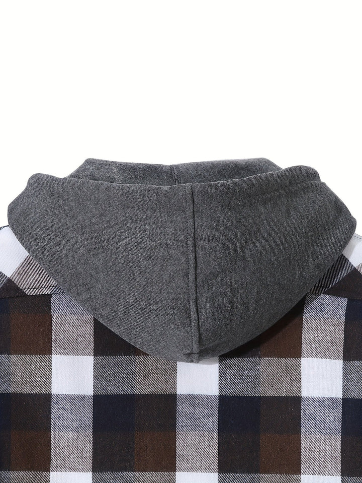 Braxton | Geruit Hooded Shirt