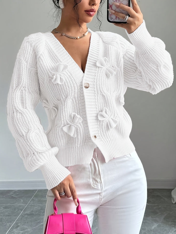 Juniper | Zachte Cardigan met Boogdetail en Lange Mouwen