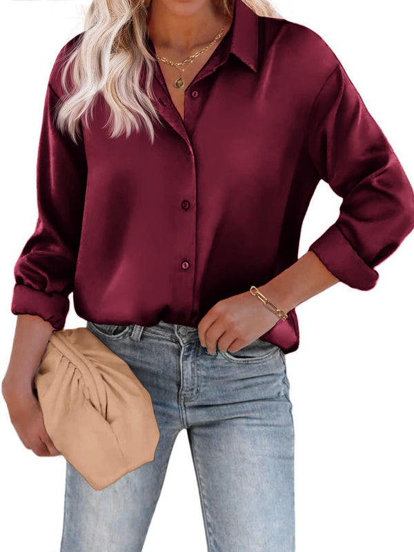 Dames blouse met lange mouwen en knopen