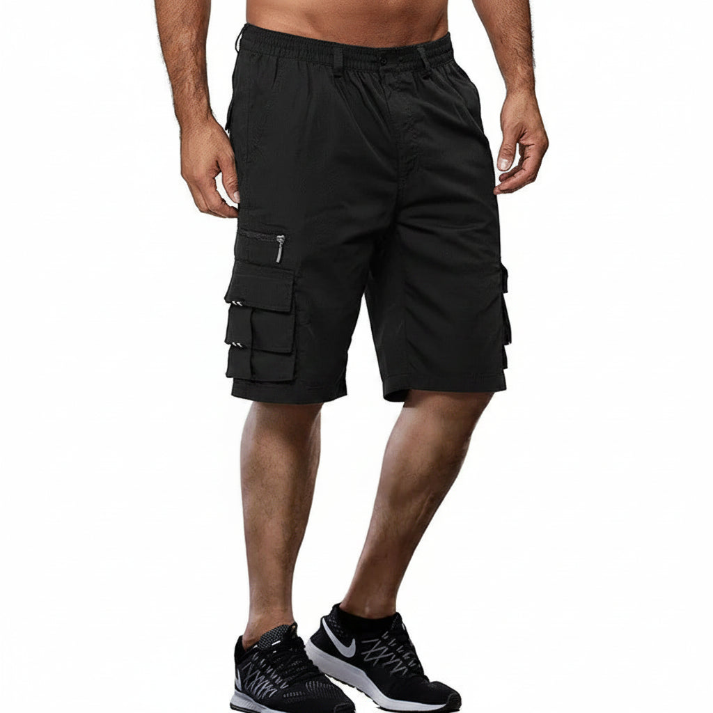 James | Herenshorts met elastische tailleband en cargozakken