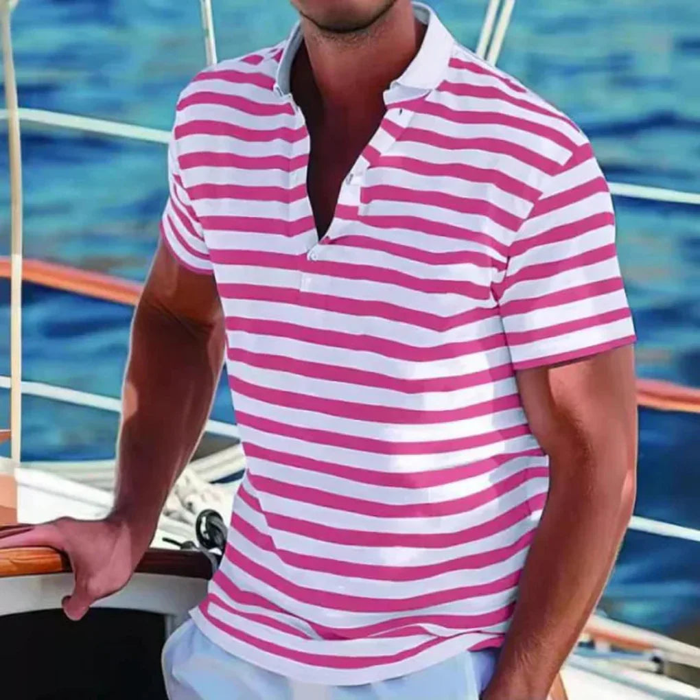 Retro gestreept poloshirt voor heren