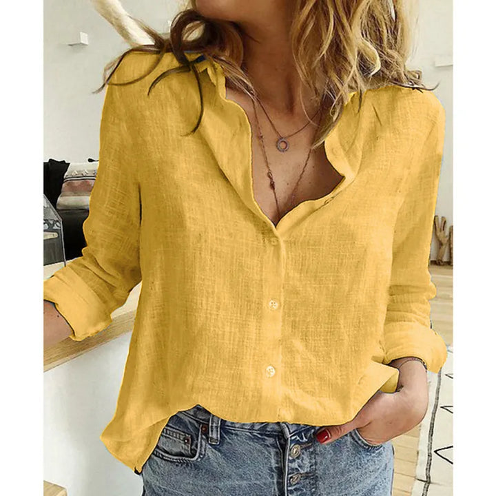 Mia | Dames blouse met kraag en knoopsluiting