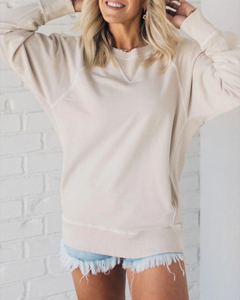 VIOLA - Geribbelde Accent Pocketed Pullover