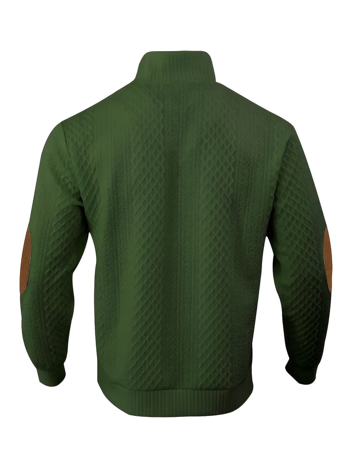 Ronan | Staande Kraag Knop Henley Trui