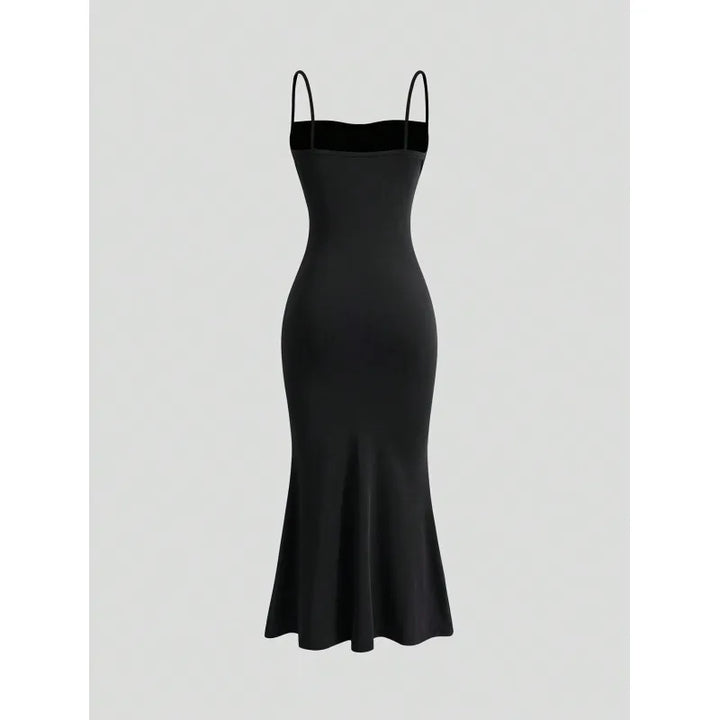 Armonie | Dames midi-jurk met spaghettibandjes en plooien