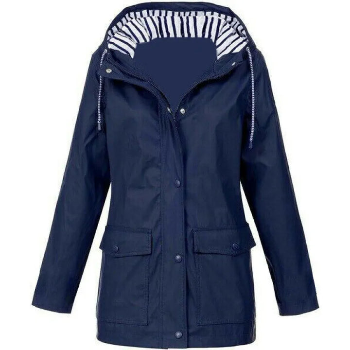 Zoey | Dames regenjas met capuchon en klepzakken