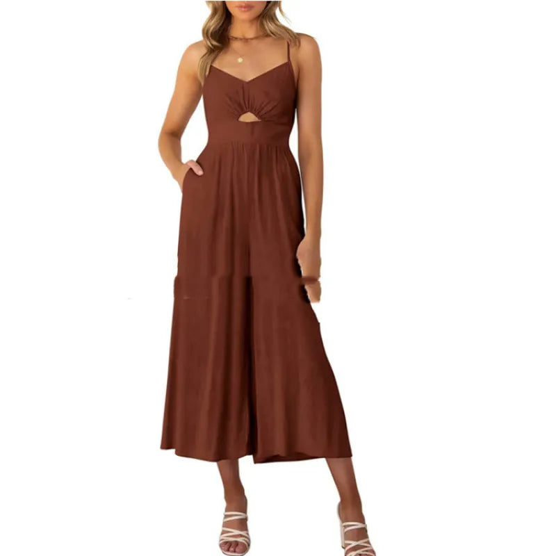 Benedikta | Damesjumpsuit met spaghettibandjes en uitsnijding