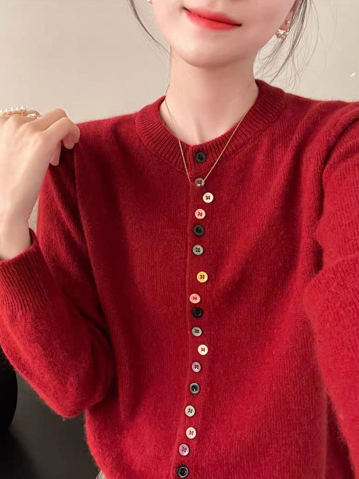 Aaliyah | Elegante Knopen Gebreide Cardigan
