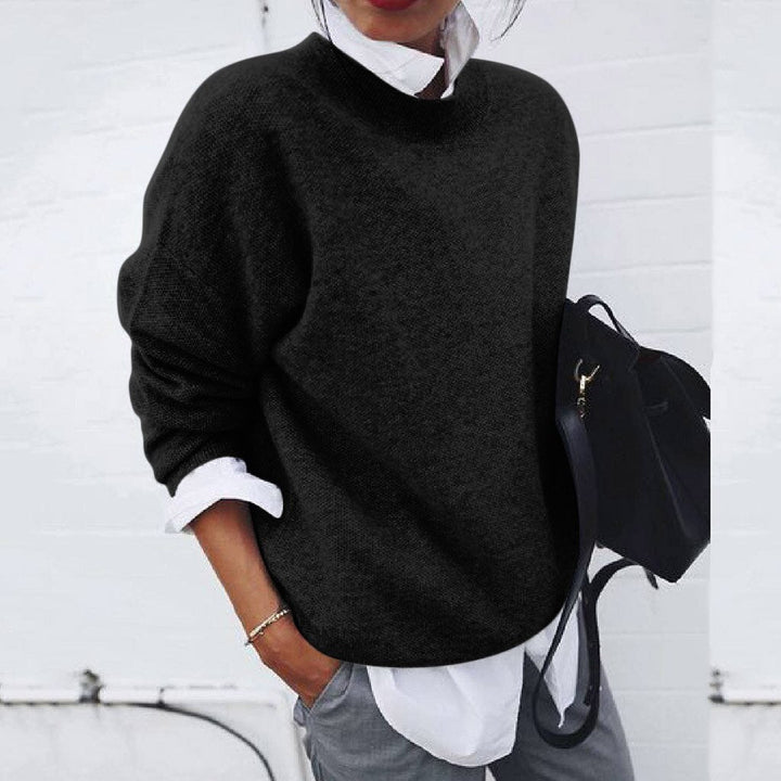 Dames Oversized Zachte Brei Crew Neck Trui