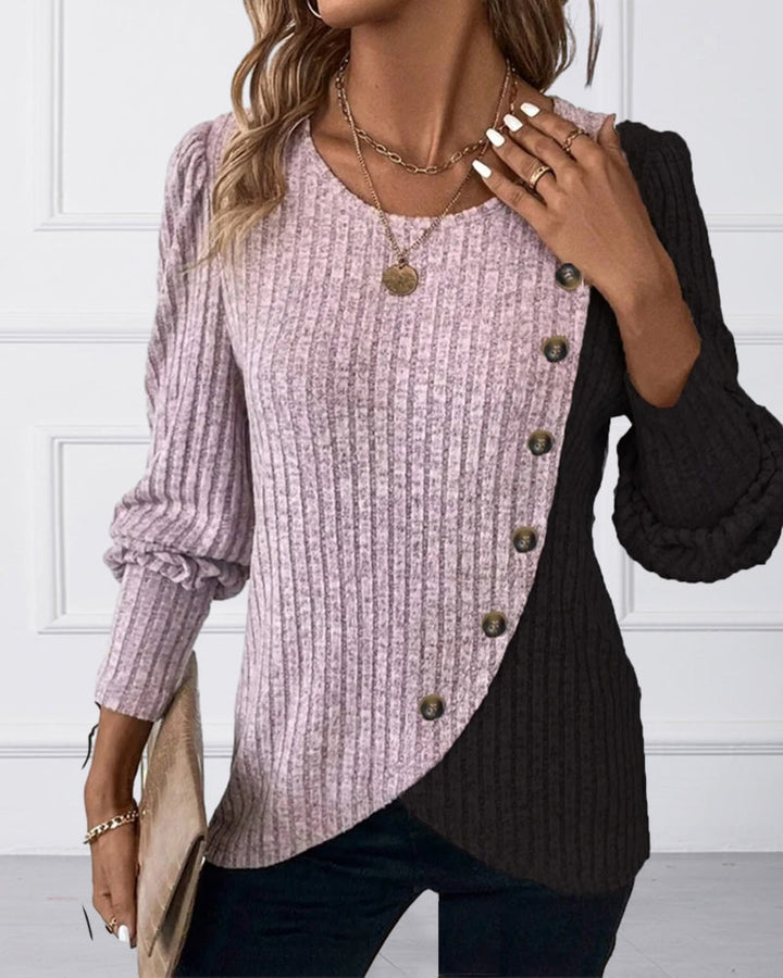 Evelyn - Het Colour-Block Casual Top
