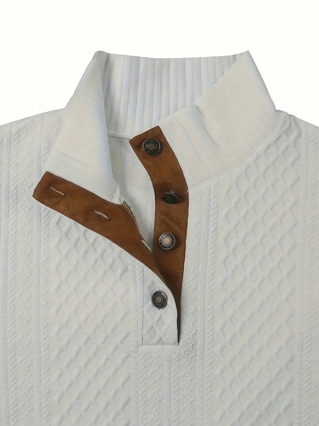 Ronan | Staande Kraag Knop Henley Trui