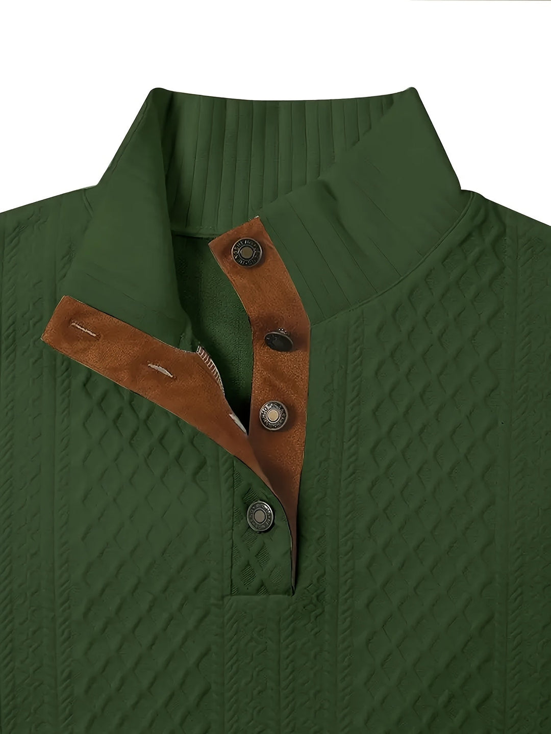 Ronan | Staande Kraag Knop Henley Trui