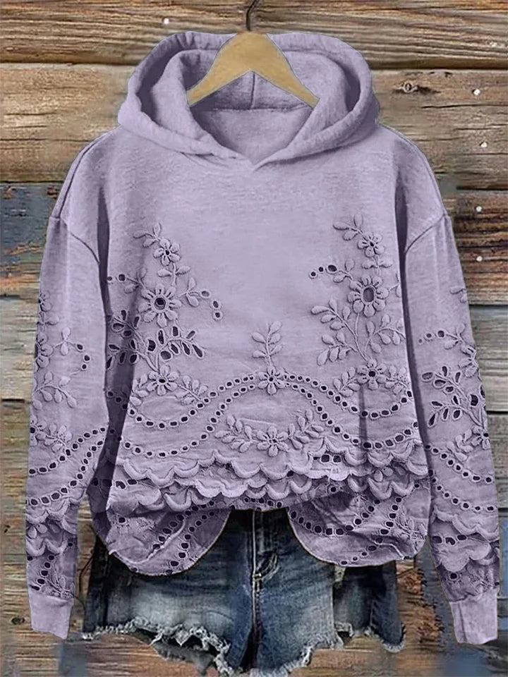Regine - Gezellige Hoodie met Bloemenprint