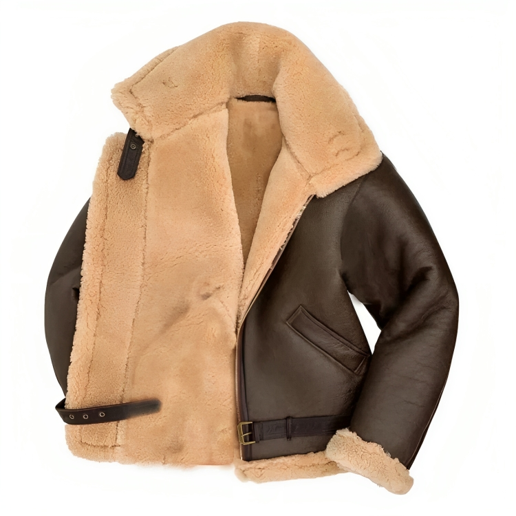 Heren Shearling Zip-Up Buitenkleding Winterjas