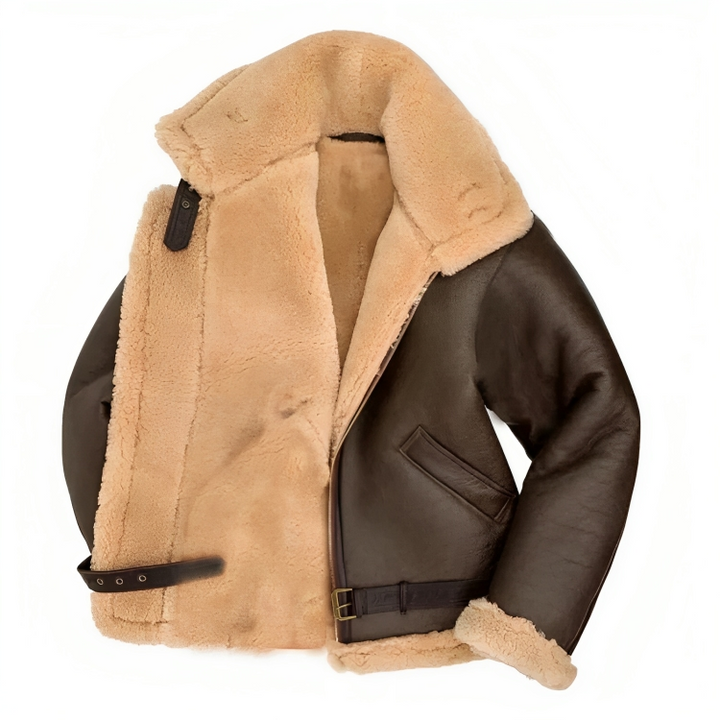 Heren Shearling Zip-Up Buitenkleding Winterjas