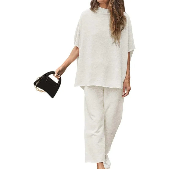 Lisa | Dames broekenset met opstaande hals en culotte