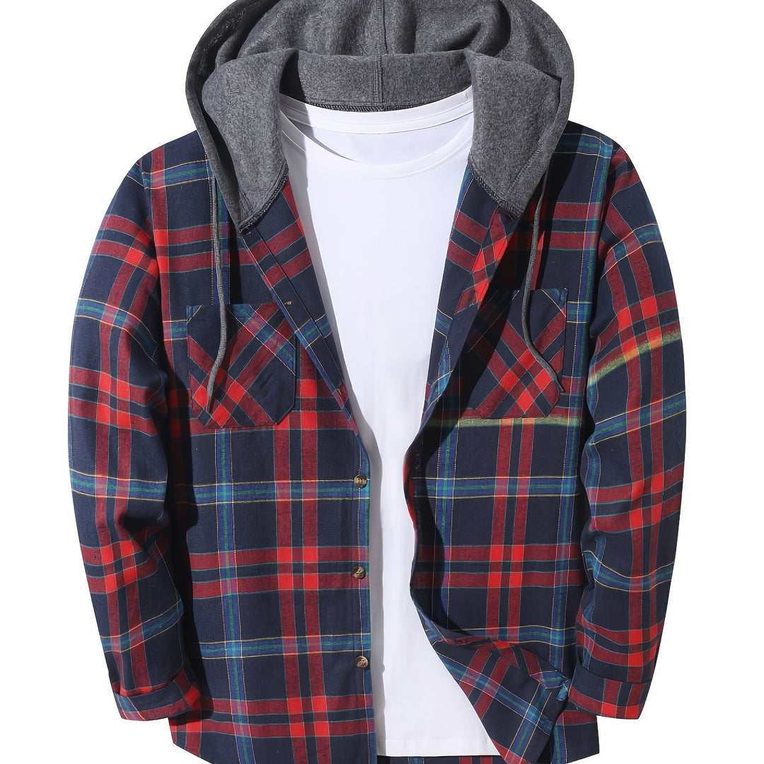 Braxton | Geruit Hooded Shirt