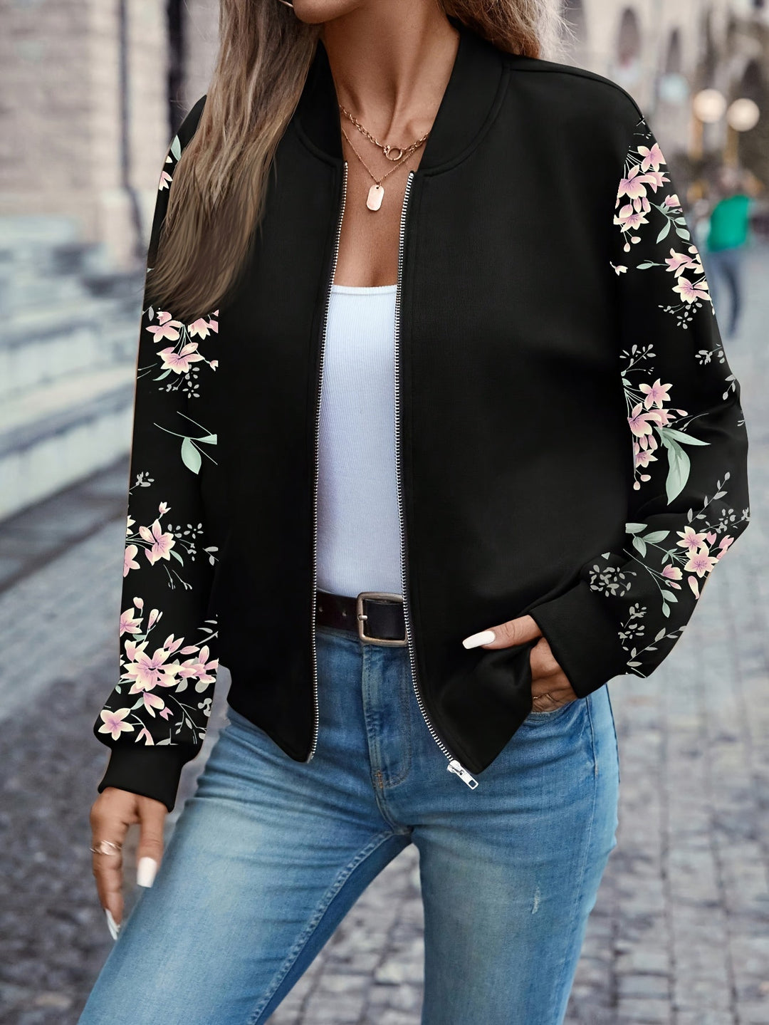 Thea - Trendy Bloemenprint Jas