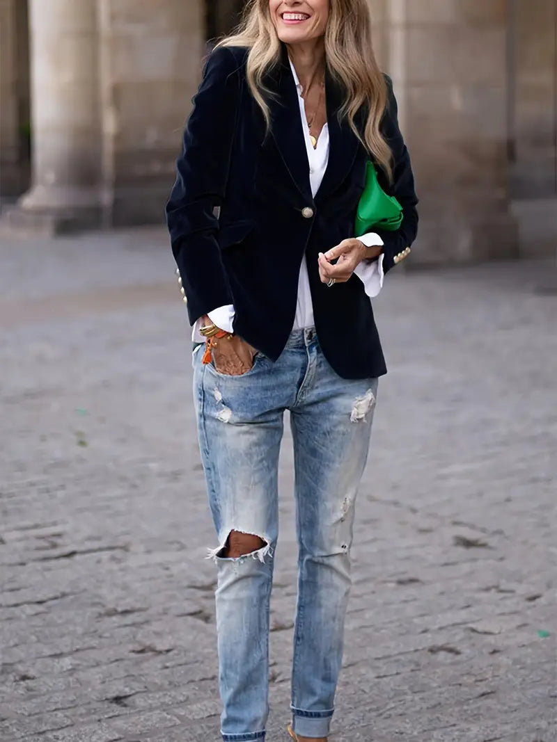 Savannah – Elegante Fluwelen Blazer