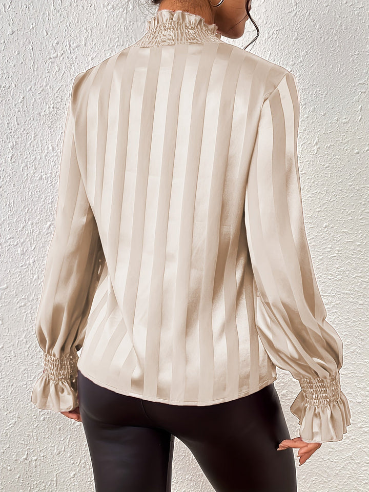Cisca | Gestreepte Blouse Dames - met Strik en Lange Mouwen