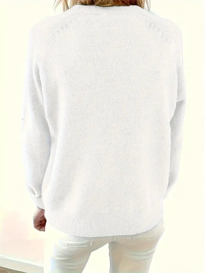 Caroline - Solide Pullover Met Halve Knopsluiting