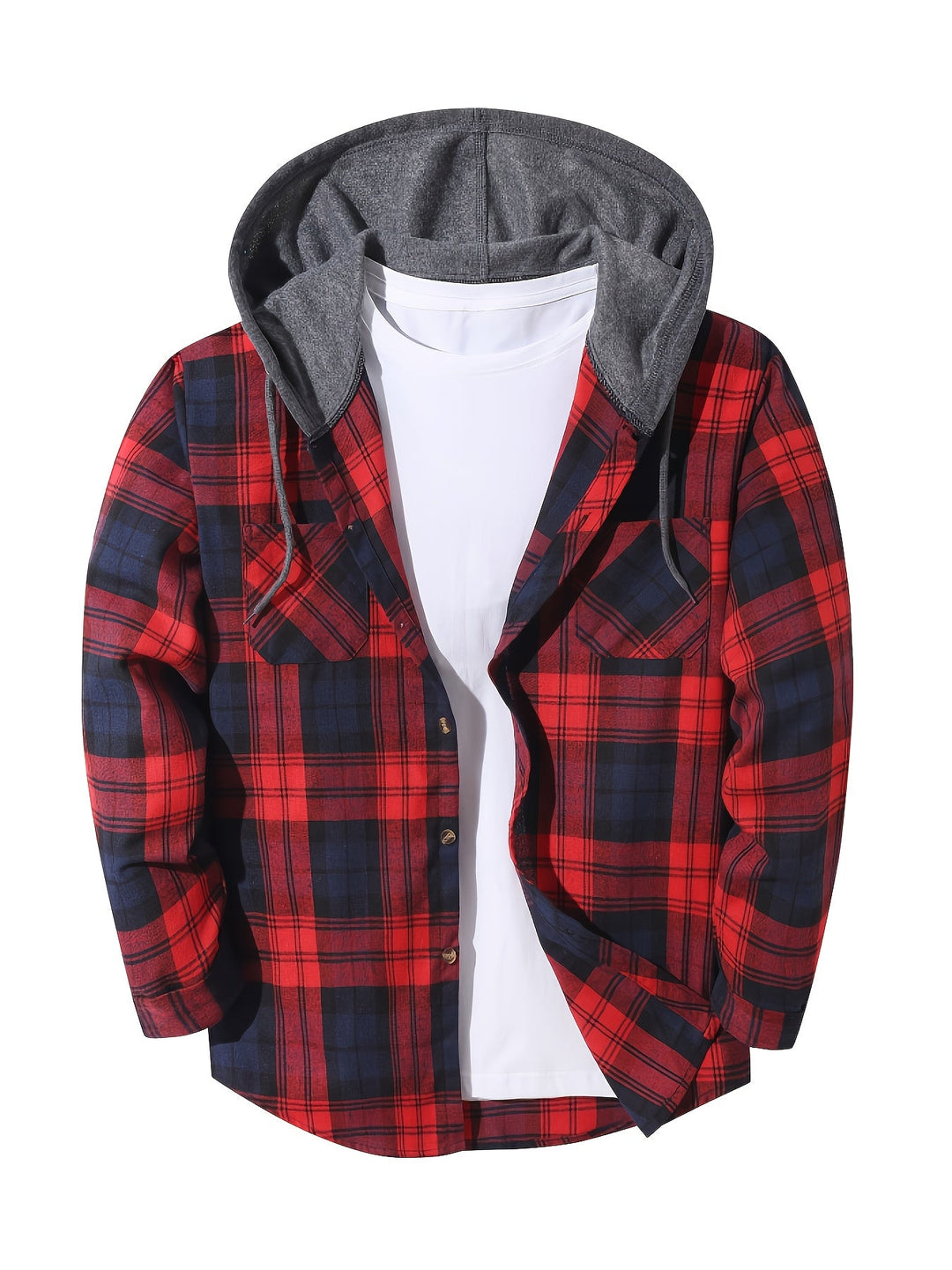 Braxton | Geruit Hooded Shirt