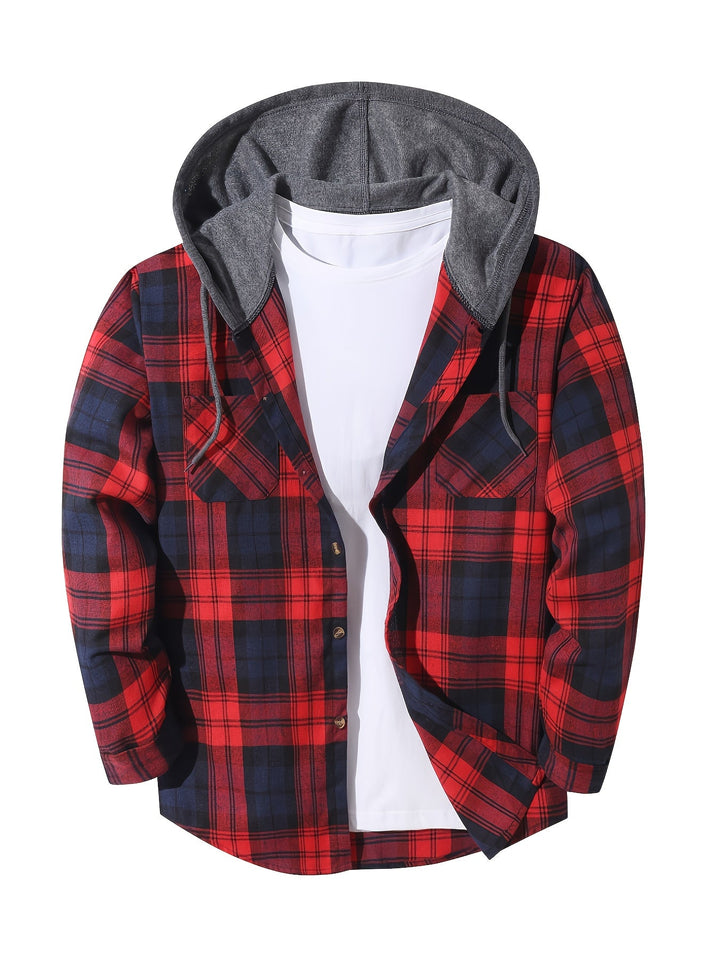 Braxton | Geruit Hooded Shirt
