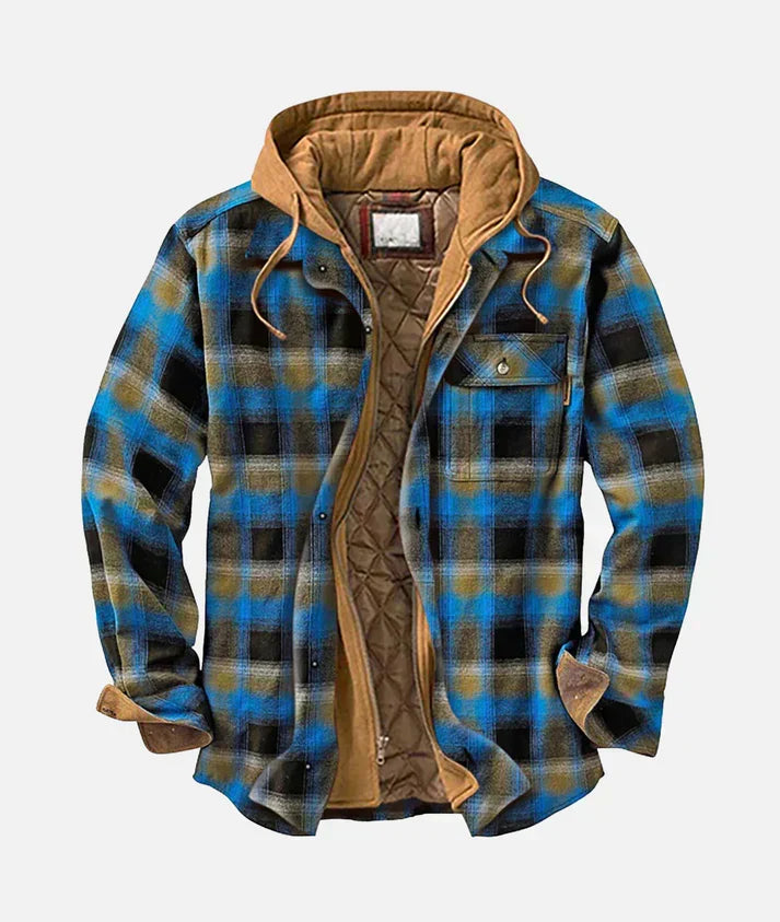 GINA – COZY HOODED PLAID JACKET