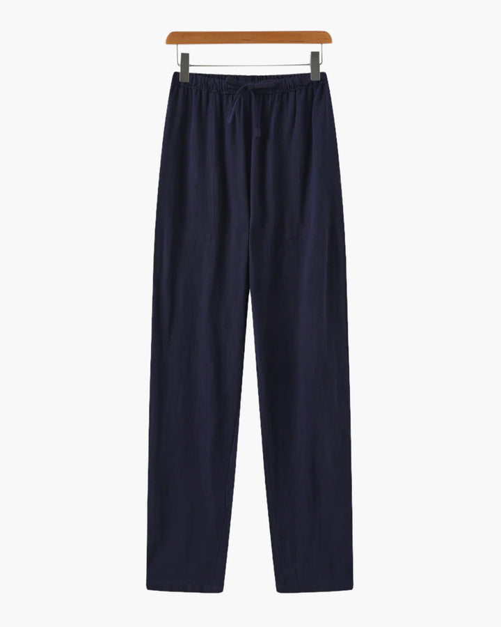 Adrian | Lichte Slim Fit Heren Zomer Linnenbroek met Koord