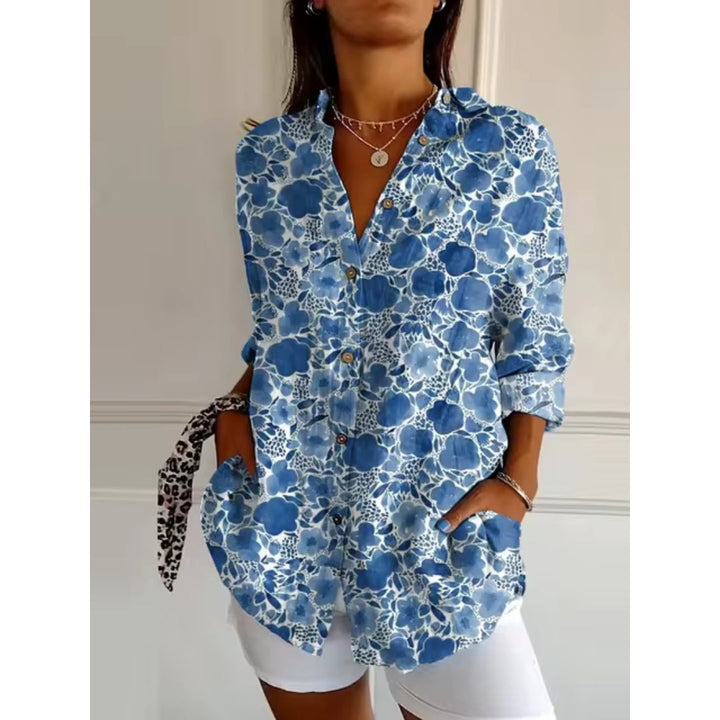 Bloemen Blouse met Knopen voor Dames