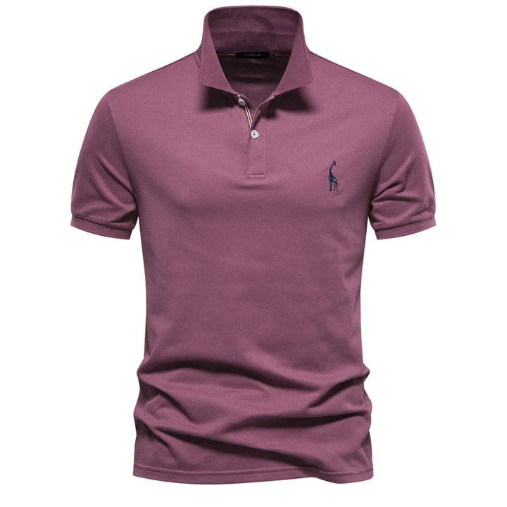 Caleb – Luxe Katoenen Polo met Hertenborduursel