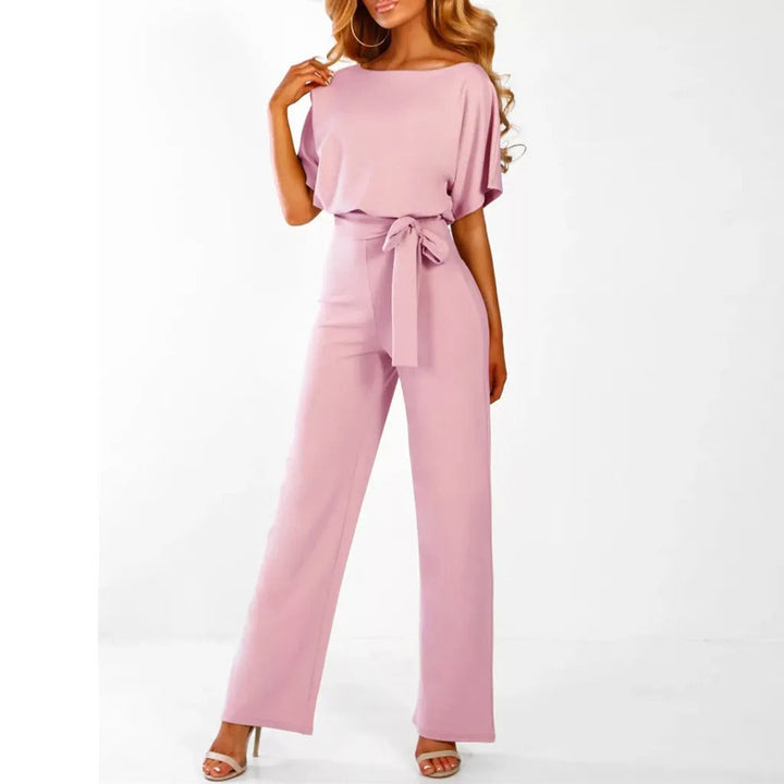 Jumpsuit met Ruche Mouwen en Riem voor Dames
