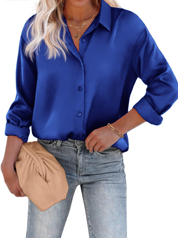 Dames blouse met lange mouwen en knopen