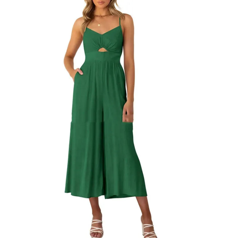 Benedikta | Damesjumpsuit met spaghettibandjes en uitsnijding