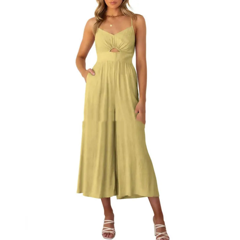 Benedikta | Damesjumpsuit met spaghettibandjes en uitsnijding
