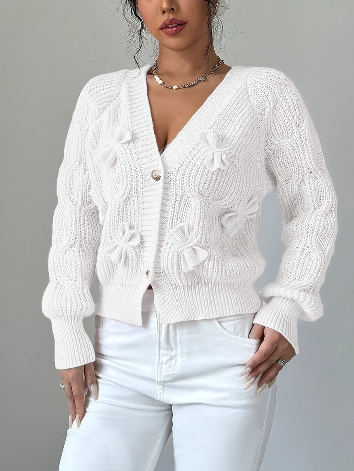 Juniper | Zachte Cardigan met Boogdetail en Lange Mouwen
