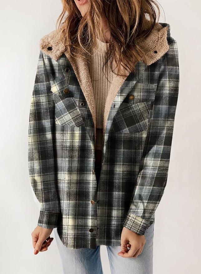 Elvessa | Geruite Flanel Jas