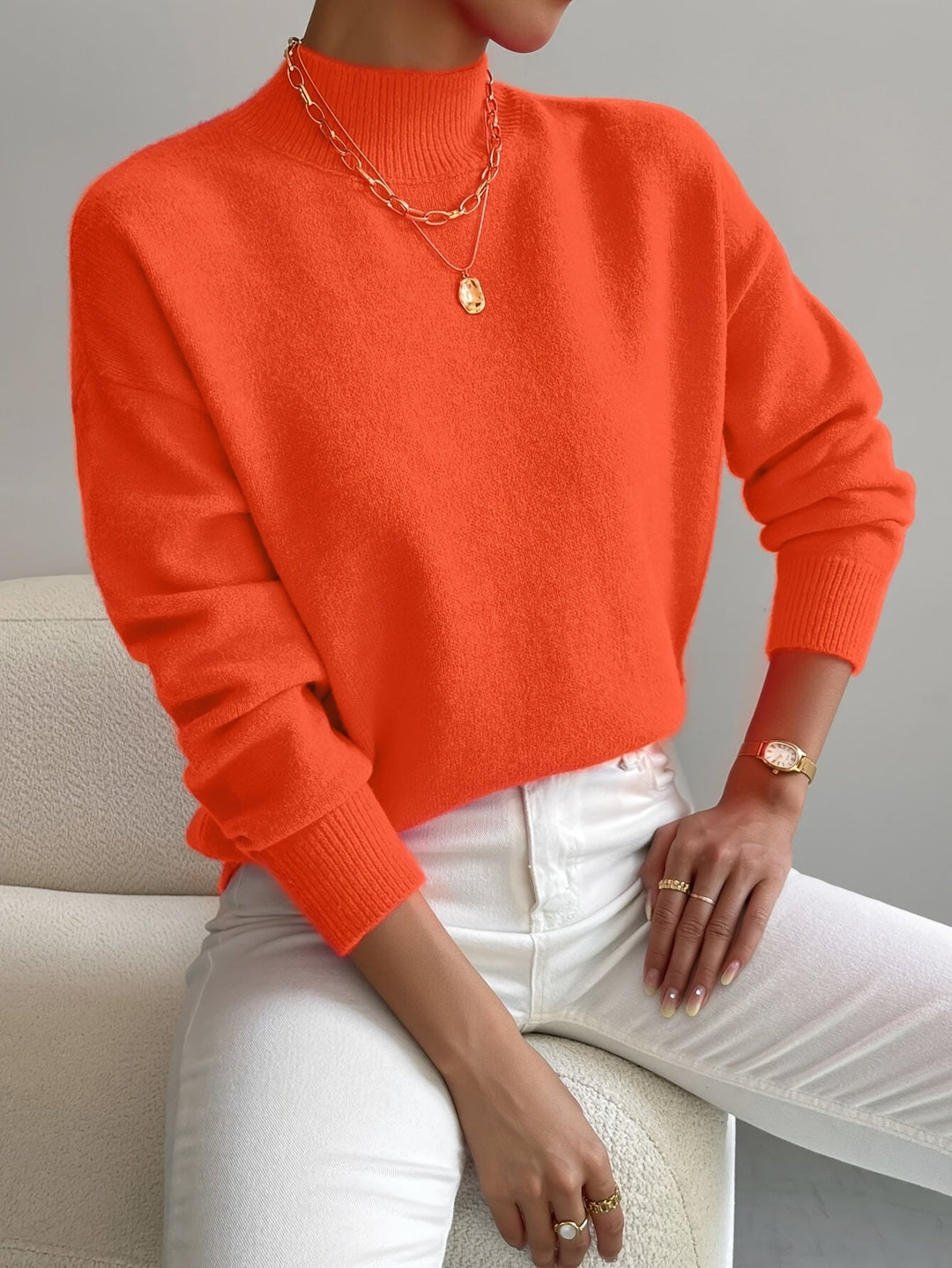 Lorelei | Verfijnde Mock Neck Trui