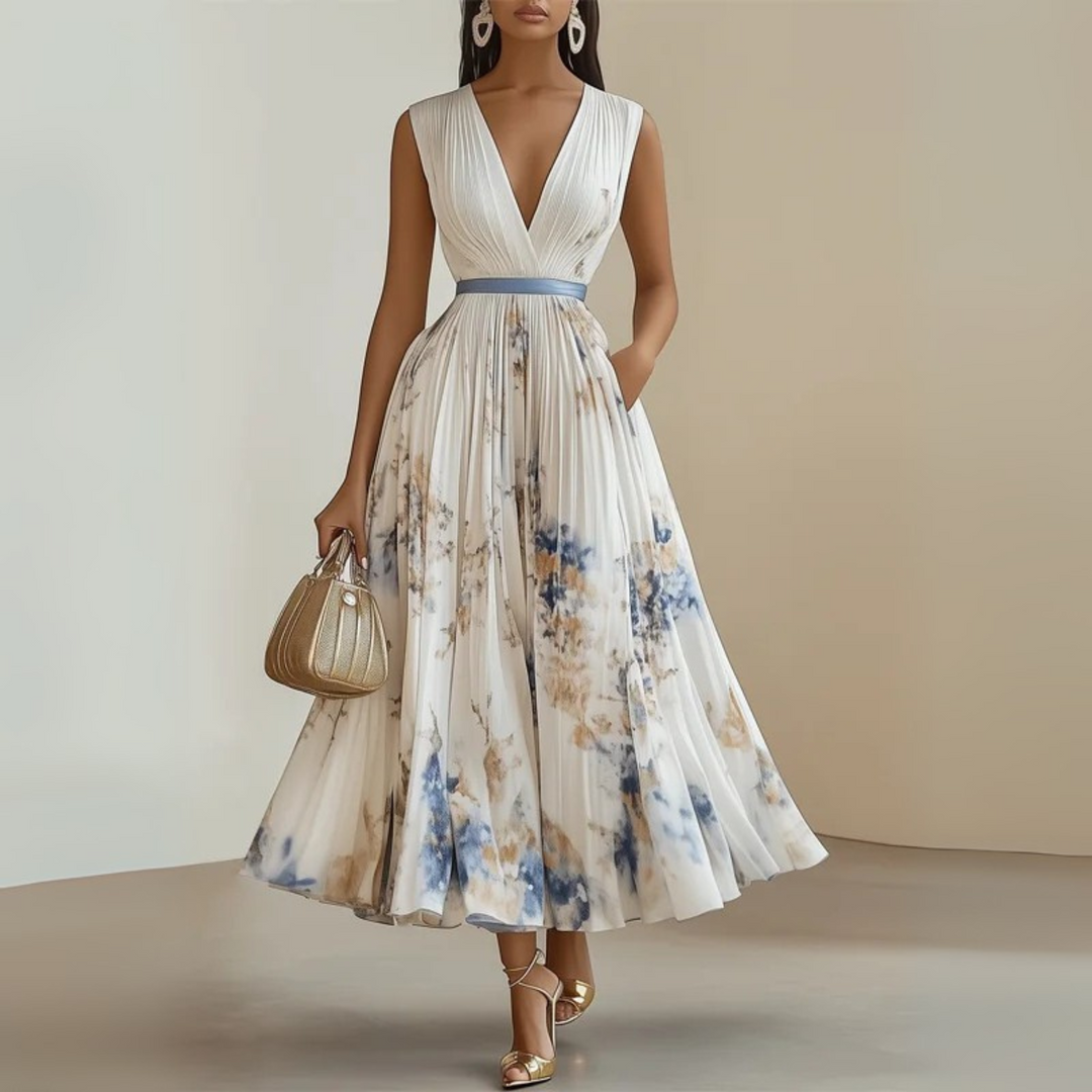 Claire | Dames Vloeiende Mouwloze Zomer Maxidress