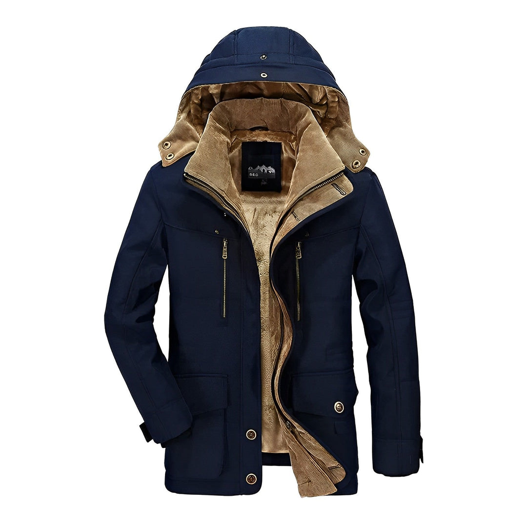 Heren Warme Winter Hooded Parka Jas met Zakken