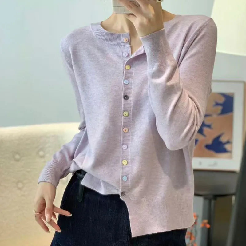 Ana | Dames vest met ronde hals en knopen